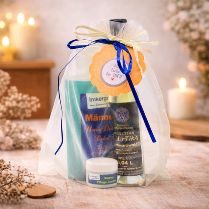 Vatertagsgeschenk "Herzenszeit Herren" | Männerpflege & Kirschblütenhonig-Spirituose