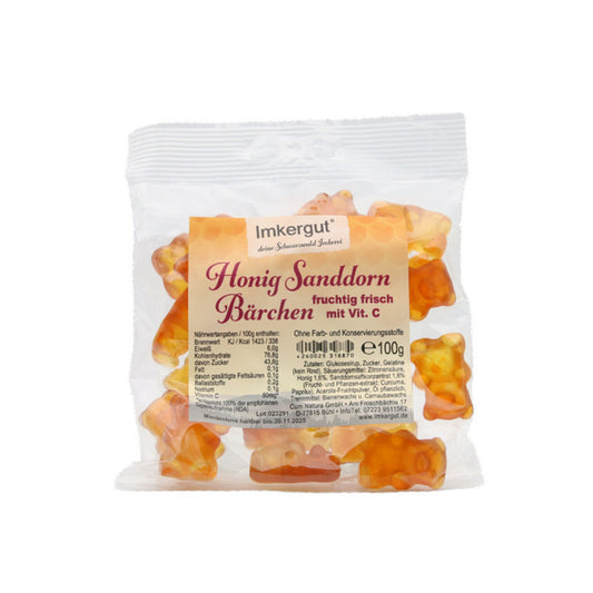 Honig-Sanddorn-Gummibärchen 100g Beutel Imkerqualität