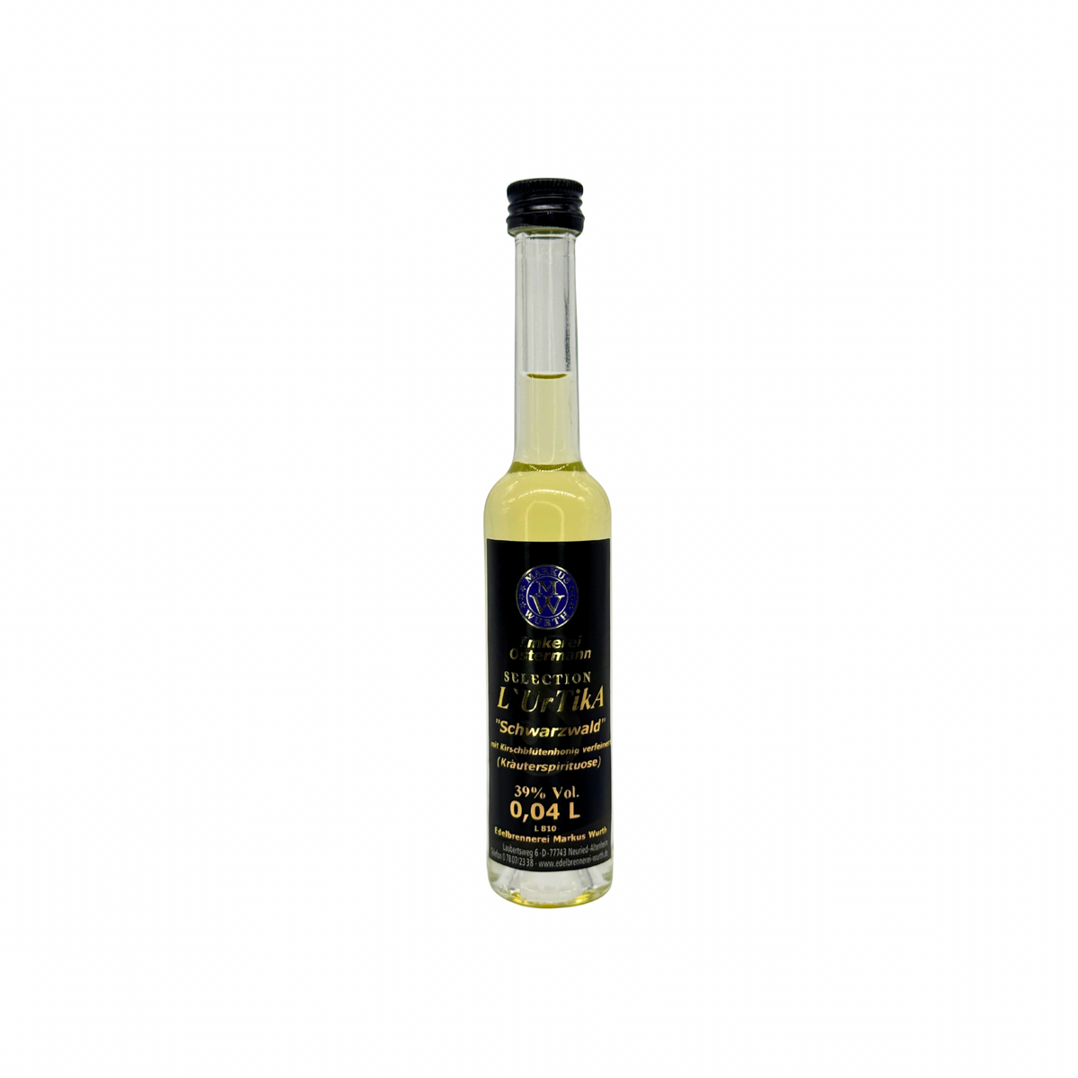 Kleine L'Urtika Flasche (4cl) - Brennessellikör mit Kirschblütenhonig vom Imker
