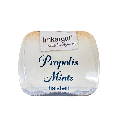 Propolis Mints in kleiner Metalldose im Online-Shop der Imkerei Ostermann.
