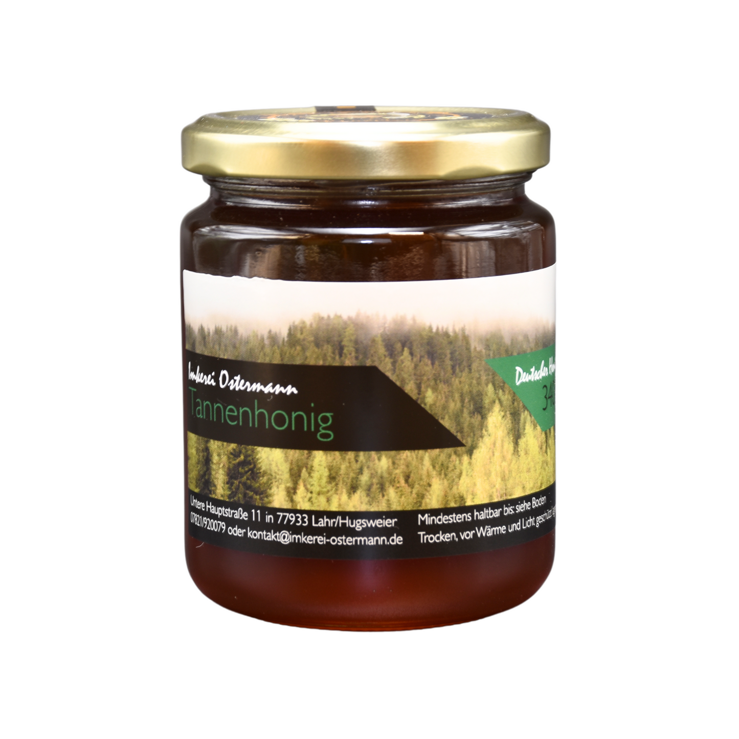 Schwarzwälder Tannenhonig im 340g Glas, eine seltene Spezialität direkt von der Imkerei Ostermann.